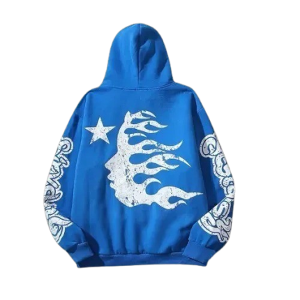 Blue-Hellstar Hoodie For Mens