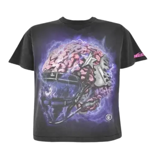 Black Hellstar Brain Helmet Powered By The Star Tee