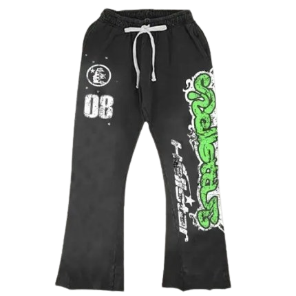 Black Men’s Hellstar Print Flared Trousers